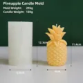 Pineapple-shaped silicone mold for DIY candle making with detailed size and weight specs - Pineapple Style