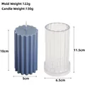 Stampo in plastica per candela a colonna scanalata con candela da 130g - Stile Tondo a Costine 5x10.2CM