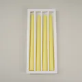 Set of 4 yellow tapered candles in a white minimalist divider gift box - 4Pcs Set / Yellow