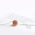 Minimalist gold chain bracelet featuring a delicate round red strawberry quartz pendant - Strawberry Quartz Bracelet (Gold Plated)
