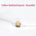 Minimalist yellow rutilated quartz bracelet with gold-toned circular pendant - Rutilated Quartz Bracelet (Gold Plated)
