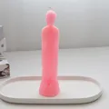 Elegant pink female figure candle, minimalist decorative paraffin wax sculpture for home - Male Body / Pink