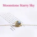 Minimalist Moonstone Starry Sky Bracelet with Gold Chain and Gray Gemstone - Moonstone Bracelet (Gold Plated)