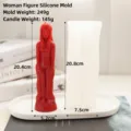 Female body shape silicone candle mold for handmade wax figure DIY craft 20.8cm - Female Body Silicone Mold (Side Opening) / 249g Mold / 145g Finished