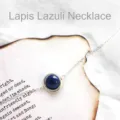 Minimalist silver chain bracelet featuring a round blue lapis lazuli stone bead - Lapis Lazuli Bracelet (White Gold Plated)