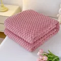Weiche rosa Flanelldecke mit Waffelstruktur, gemütliche Vlies-Bettwäsche für Büro oder Zuhause - 100*150 Einzeldecke / Altrosa
