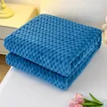 Weiche blaue Flannelldecke mit Waffelstruktur, gemütliche Kuscheldecke für Bett und Büro - 100*150 Einzeldecke / Saphirblau