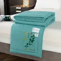 Mint green thin summer quilt featuring mosquito repellent wormwood floral embroidery - Artemisia Style (85968) / 110x150cm / Green