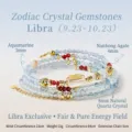 Libra constellation multi-layer beaded bracelet with aquamarine and crystal stones - Libra / Circumference 64cm (Includes 5cm Extension)