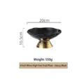 8-inch wavy black ceramic footed fruit bowl with luxury gold base for modern home decor - 8 Inch / Black