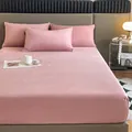 Soft pink milk velvet fitted sheet set featuring a plush texture for cozy winter warmth - Three-Piece Set / 2*2.2m / Dusty Pink