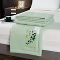 Light green feather silk cotton summer quilt featuring mosquito repellent herbal design - Artemisia Style (85968) / 110x150cm / Light Green