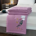 Soft purple lightweight summer cooling quilt with mugwort mosquito repellent pattern - Artemisia Style (85968) / 110x150cm / Purple
