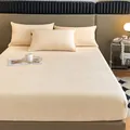 Premium cream milk velvet 3-piece fitted sheet set with soft flannel texture for winter - Three-Piece Set / 2*2.2m / Milk Yellow