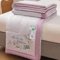 Cooling mint fiber summer quilt with floral embroidery in lavender and grey finish - Mint Style (85968) / 110x150cm / Light Gray