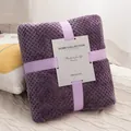 Dicke einfarbige lila Waffel-Fleece-Decke ordentlich gefaltet mit Geschenkschleife - 70*100cm (mit OPP-Beutel) / Rauchviolett
