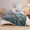 Premium peacock blue double-layer thickened milk velvet flannel blanket for cozy winter bedding - Large Gift Box / Olive Green