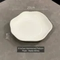 8-inch matte white ceramic plate featuring elegant hammered texture and wavy edges - Frosted White / 8 inch