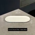 Minimalist 10-inch matte white oval ceramic dessert plate, elegant serving tray for table - 10-Inch Snack Plate / Frosted White