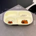 11-inch Capybara cartoon ceramic divided dinner plate for healthy portion control - Capybara Style / 11 Inch 4-Compartment Plate