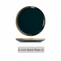 Petite assiette en céramique vert émeraude de 6 pouces avec bordure dorée élégante - Taille 6 Pouces / Vert avec Bord Doré