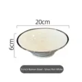 Élégant bol à ramen en céramique blanche de 8 pouces avec bordure argentée pour la maison - 8 pouces / Blanc Bord Argenté
