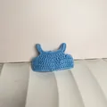 Hand-knitted light blue pet bib with shoulder straps for cats and small dogs New Year accessories - Camisole / Light Blue Vest
