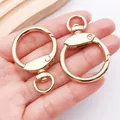 Cierre de anillo de resorte bañado en oro de 18k para los accesorios de joyería DIY - Cierre Mosquetón Redondo con Anillo (26617)