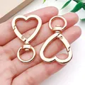 Fermoir mousqueton pivotant en forme de cœur or rose pour bijoux DIY et accessoires de sacs - Fermoir Pivotant en Forme de Cœur (24788) / 1 Pièce (42x26x5mm) / Or KC