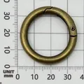 Anneau à ressort en métal bronze antique de haute qualité pour sacs et porte-clés - Anneau à Ressort Circulaire Épais (25827) / 1 Pièce (35mm ID 25mm) / Bronze Antique