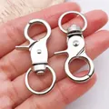 High-quality silver-plated metal swivel lobster clasp hook for DIY keychain jewelry making - Plier Clasp Dog Clip Keychain / 1 Piece (44x21mm) / White Gold