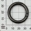 Mousqueton rond à ressort en métal finition gunmetal pour accessoires de sacs et bricolage - Anneau à Ressort Circulaire Épais (25831) / 1 Pièce (35mm ID 25mm) / Métal canon
