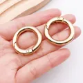 Par de anillos de resorte redondos bañados en oro de 18k para joyería artesanal DIY - Gancho de Resorte Redondo (25840)