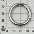 Anneau à ressort en métal argenté poli pour sacs à main et bijoux DIY artisanat - Fermoir à Ressort Rond Épais (25832) / 1 Pièce (35mm ID 25mm) / Or blanc