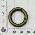 Anneau mousqueton circulaire en bronze antique pour sacs avec échelle de mesure - Anneau à Ressort Circulaire Épais (25834) / 1 Pièce (28mm ID 19mm) / Bronze Antique