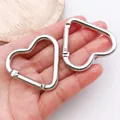 Durable silver heart-shaped carabiner clips for DIY jewelry and keychain accessories - Heart-shaped Keychain Clip / 1 Piece/Pack (42x44mm) / White Gold
