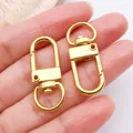 Premium 18k gold plated lobster swivel clasps for DIY jewelry making and keychains - Oval Door Buckle Keychain / 1 Piece (32x12mm) / Gold