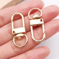 Ganchos de mosquetón chapados en oro de 18k para accesorios de joyería DIY a mano - Cierre de Puerta Ovalado (26631)