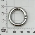 Mousqueton rond en métal argenté pour porte-clés et sacs à main à faire soi-même - Anneau à Ressort Circulaire Épais (25839) / 1 Pièce (28mm ID 19mm) / Or blanc