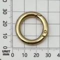 Boucle d'anneau à ressort dorée pour accessoires de sac DIY sur grille - Anneau à Ressort Circulaire Épais (25840) / 1 Pièce (28mm ID 19mm) / Or KC