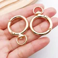 Cierres de resorte circulares bañados en oro de 18k para crear accesorios de joyería DIY - Broche de Langosta Redondo con Anillo (26633)