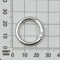 Mousqueton à anneau rond en métal argenté pour bijoux DIY et accessoires de sacs - Anneau à Ressort Circulaire Épais (25843) / 1 Pièce (25mm ID 18mm) / Argent Brillant