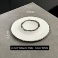 Assiette volcan en céramique haut de gamme de 8 pouces blanc argenté pour sushi et desserts créatifs - Assiette Volcan 8 Pouces - Blanc Argenté