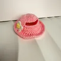 Handmade pink knitted pet hat with ear holes and decorative flower for cats and dogs - Hat / Pink Flower Hat