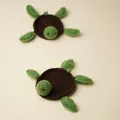 Hand-knitted crochet turtle coaster for table protection and creative home decor - Creative Turtle Style