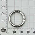 Anneau en O à ressort en métal poli argenté pour bijoux DIY et accessoires de sacs - Anneau à Ressort Circulaire Épais (25846) / 1 Pièce (25mm ID 18mm) / Or blanc