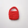 Bolsita roja hecha a mano de lana gruesa para auriculares - Rojo Brillante