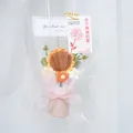 Handmade crochet sunflower bouquet gift set in pink hug bucket with transparent tote bag - Knitted Sunflower Hug Bucket With Card Tote Bag