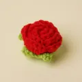 Mini crochet rose flower head red knit DIY clothing accessories 4cm craft decor charm cute - Mini Red Roses