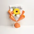 Bouquet de tournesols crochetés à la main avec emballage orange pour cadeau aux enseignants - Bouquet de Tournesols
